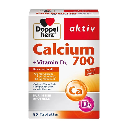 دوبل هيرز كالسيوم 700 + فيتامين د3 أقراص - Doppelherz aktiv Calcium 700 + Vitamin D₃ Tablets - GermanVit - Saudi arabia