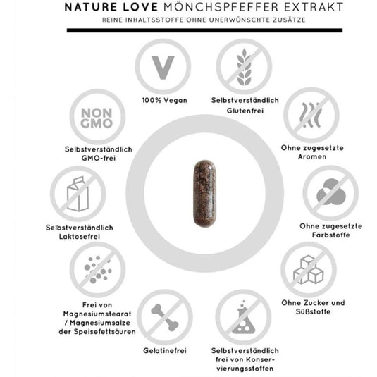 مستخلص عشبة فلفل الراهب 10 ملج 240 كبسولة - NATURE LOVE Monk Pepper Extract 10 mg 240 Caps