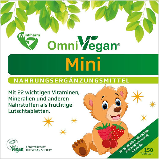 أومنيفيجان فيتامينات للأطفال 150 قرص استحلاب - OmniVegan Mini Multivitamins For Children 150 Lozenges - GermanVit - Saudi arabia