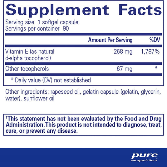 فيتامين هـ 90 كبسولة - Pure Encapsulations Vitamin E 90 Caps - GermanVit - Saudi arabia