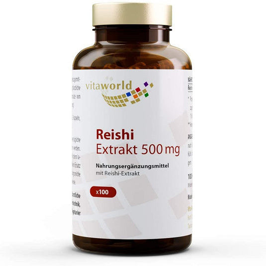 فطر الريشي 500 ملج 100 كبسولة - VitaWorld Reishi Mushroom Extract 500 mg 100 Vegan Caps - GermanVit - Saudi arabia